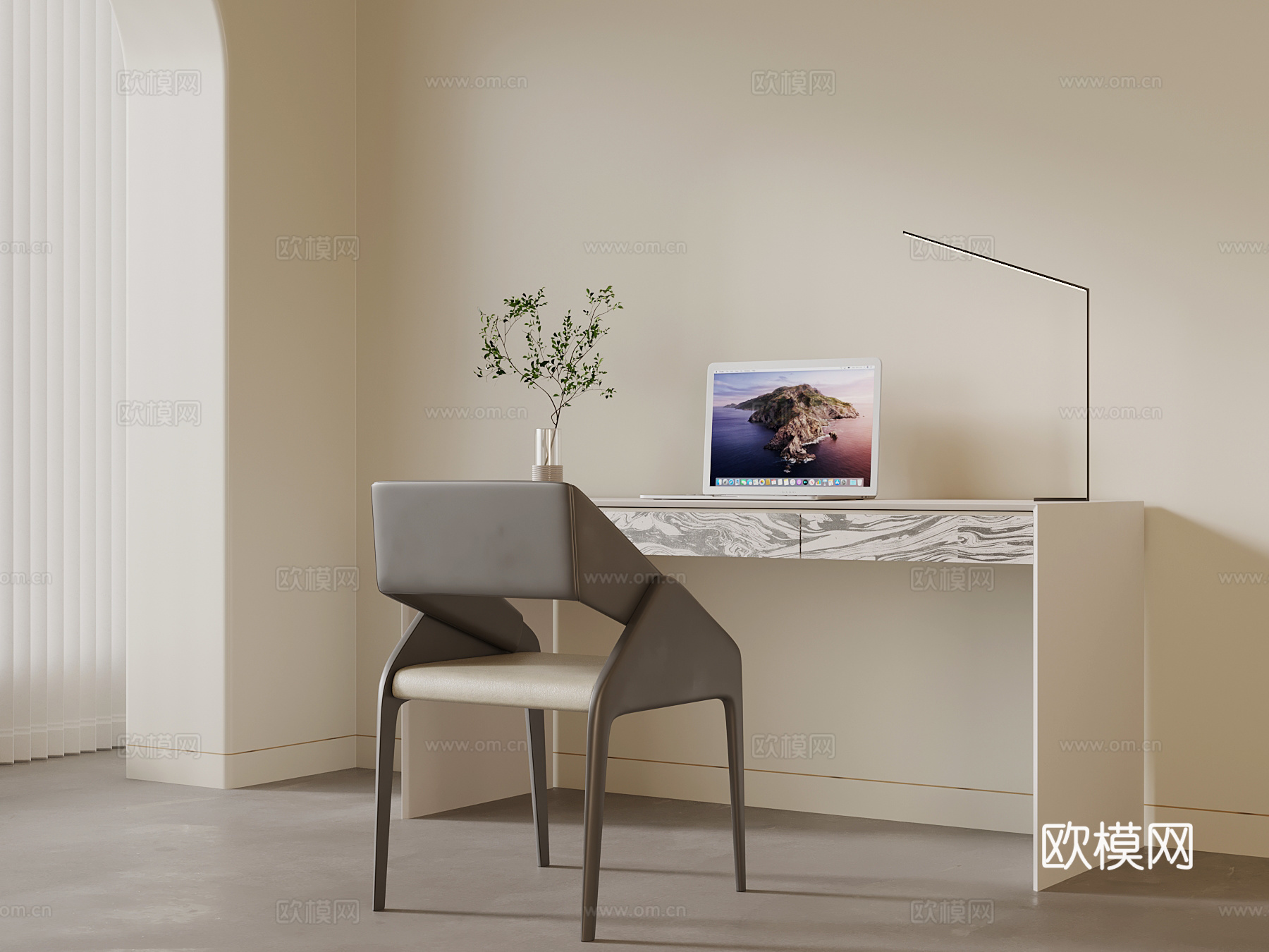 现代书桌椅su模型