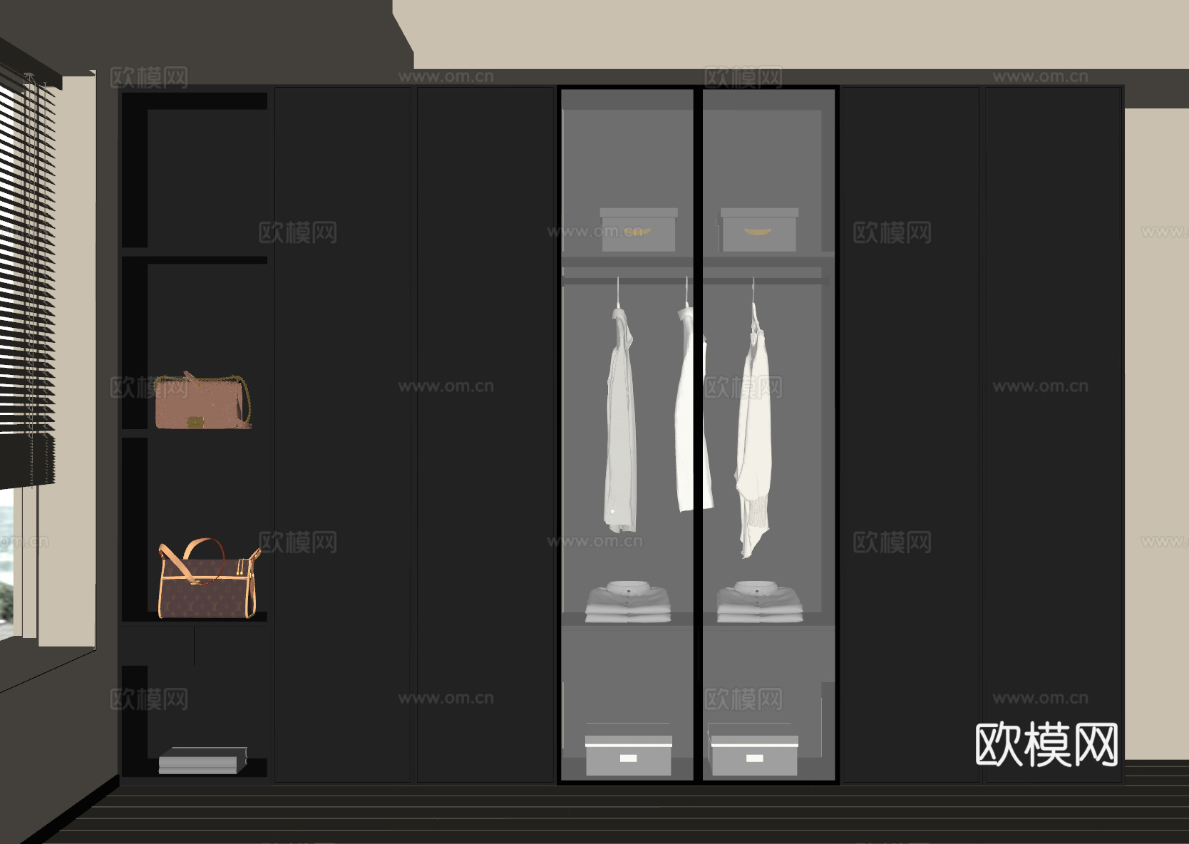 现代衣柜su模型