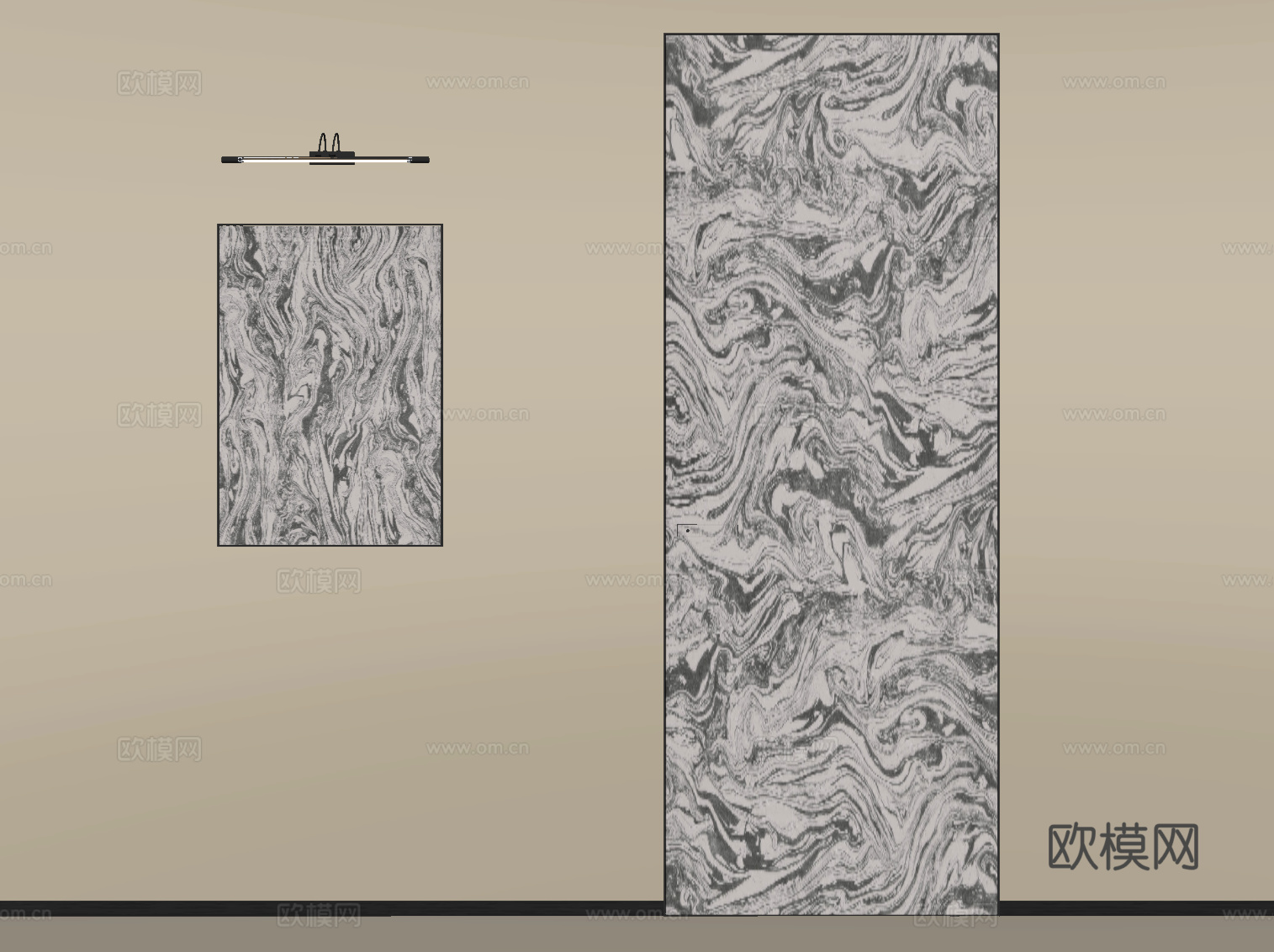 现代极简单开门su模型
