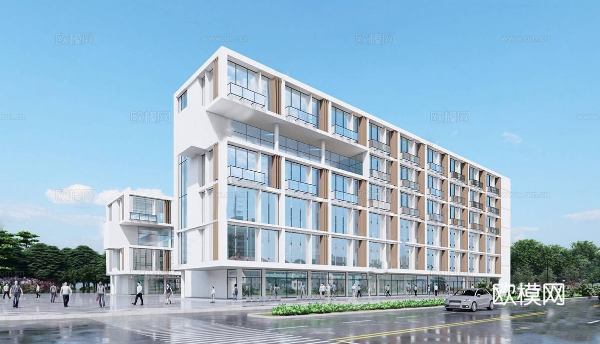 现代学校教学楼su模型