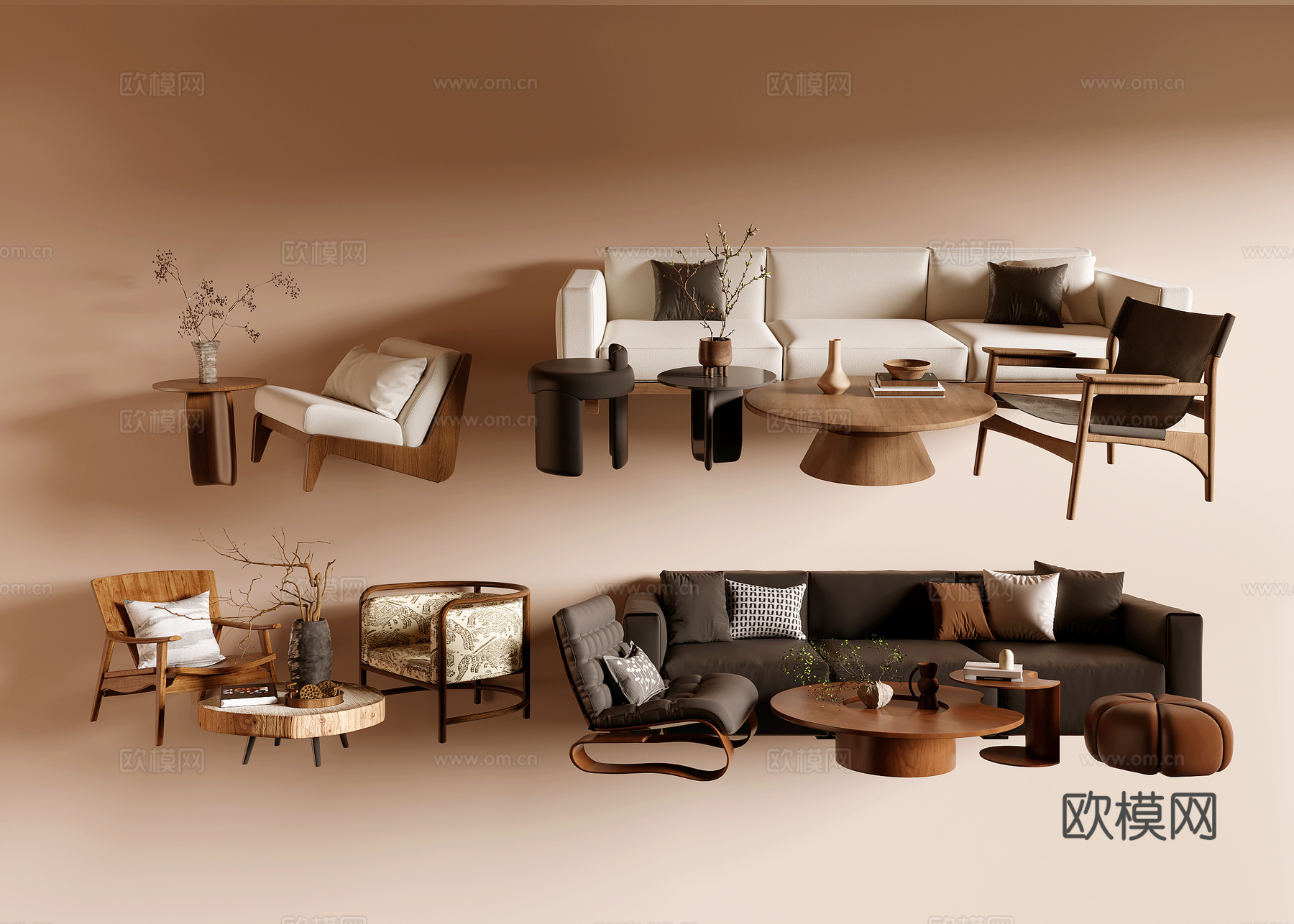 沙发茶几su模型