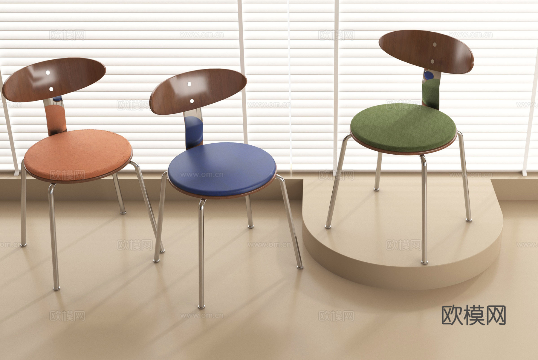 中古风餐椅  单椅 休闲椅su模型