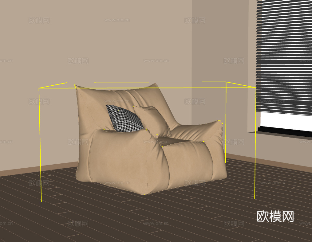 懒人沙发su模型