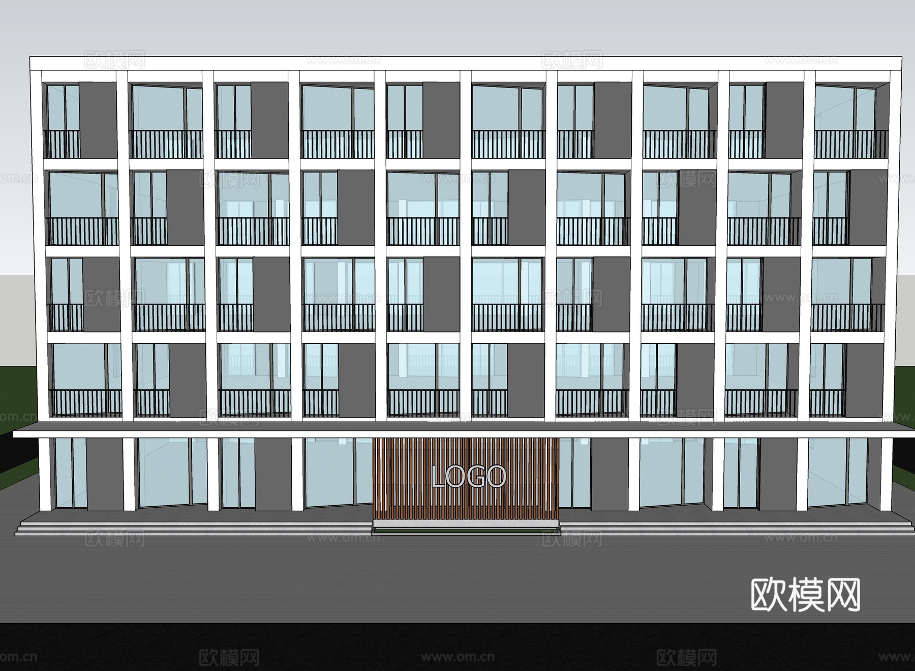 现代职工公寓 学生公寓 宿舍楼su模型