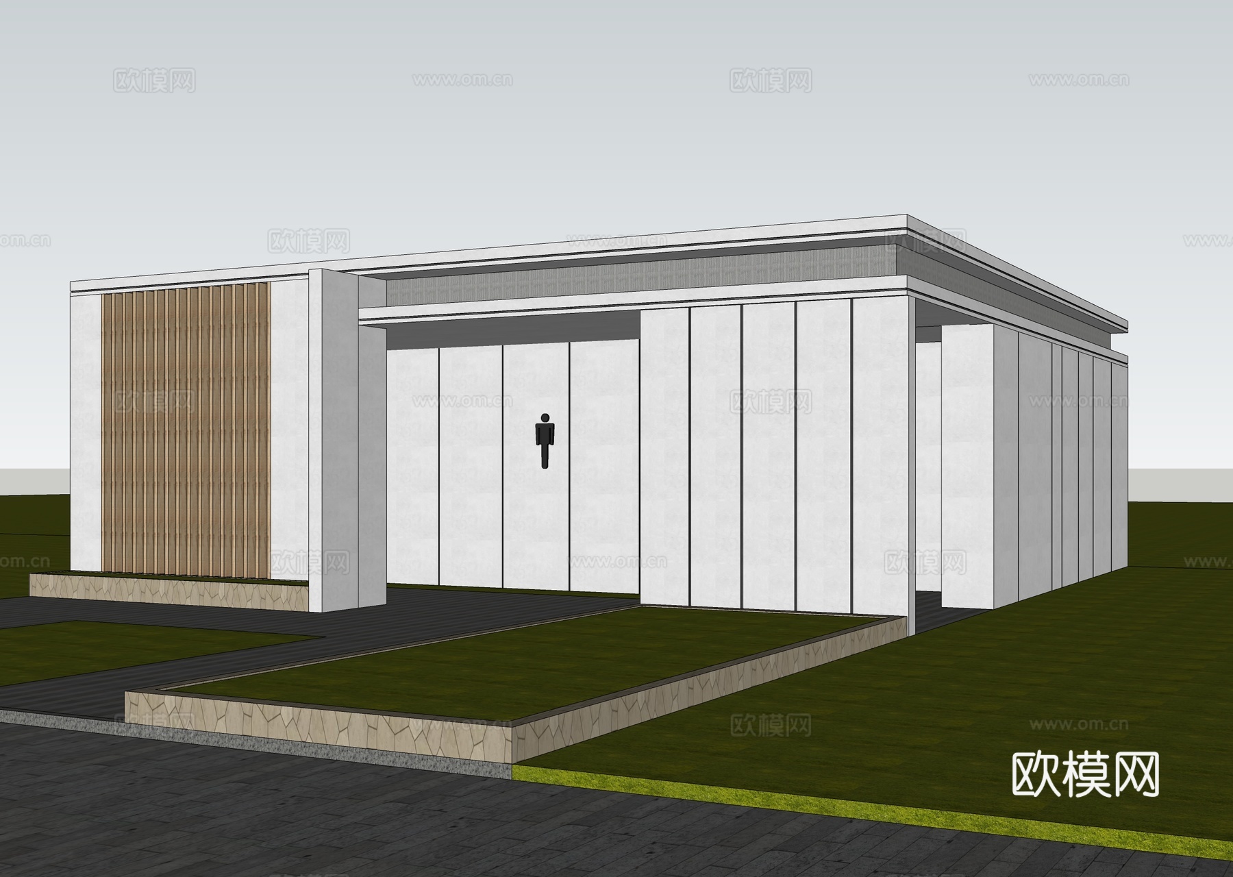 现代公厕 公共卫生间建筑su模型