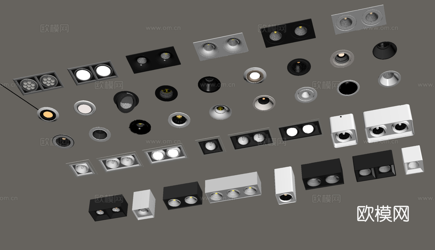 现代筒灯射灯 明装筒灯射灯 内嵌筒灯射灯su模型