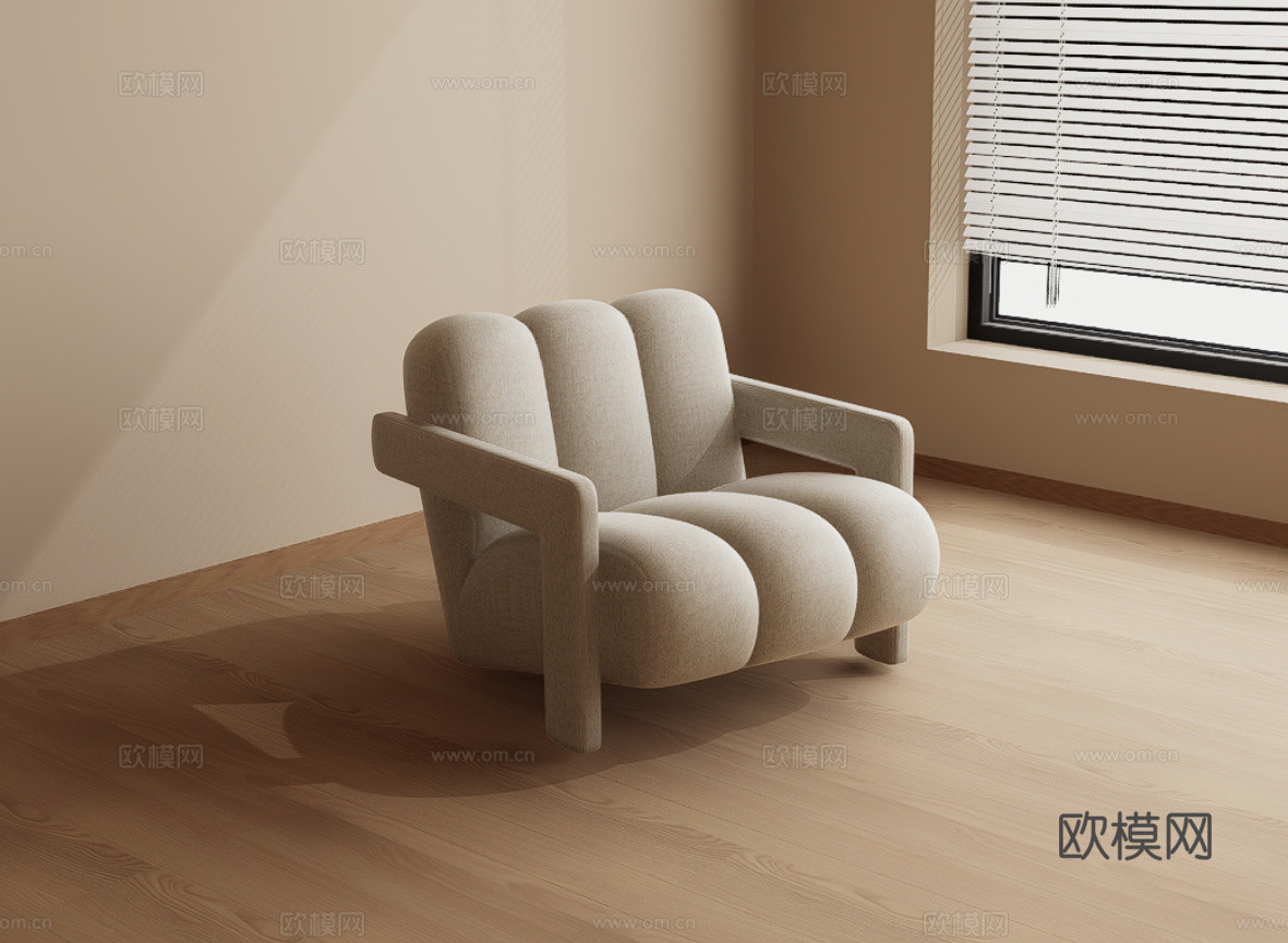 单人沙发su模型