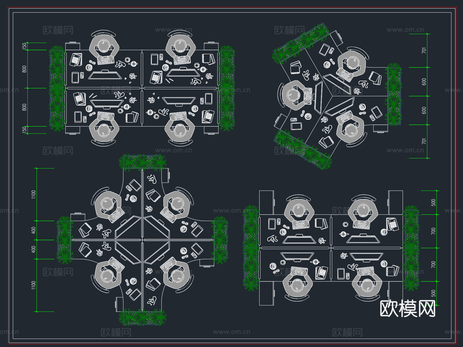 2025年最新办公桌椅员工工位CAD图库cad施工图