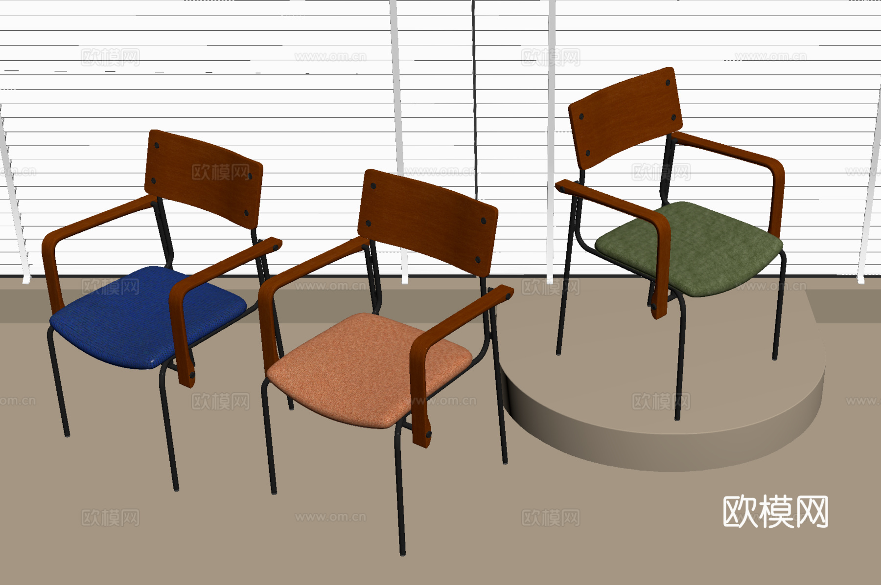 中古风餐椅  单椅 休闲椅su模型