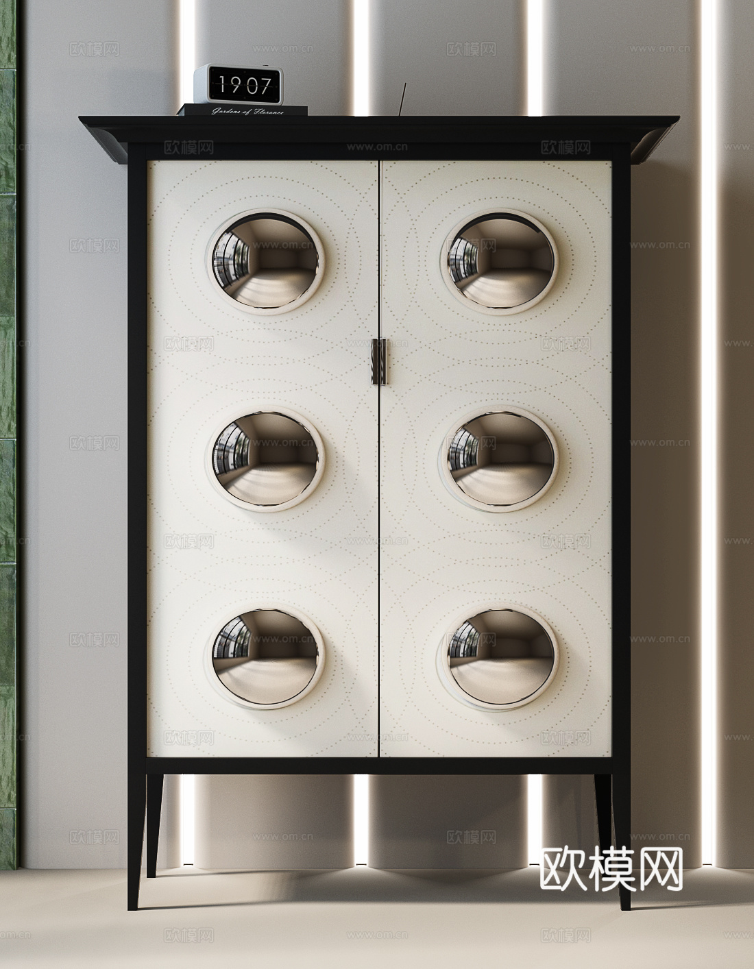 现代法式边柜 现代法式装饰柜 现代法式玄关柜 法式中古衣柜su模型