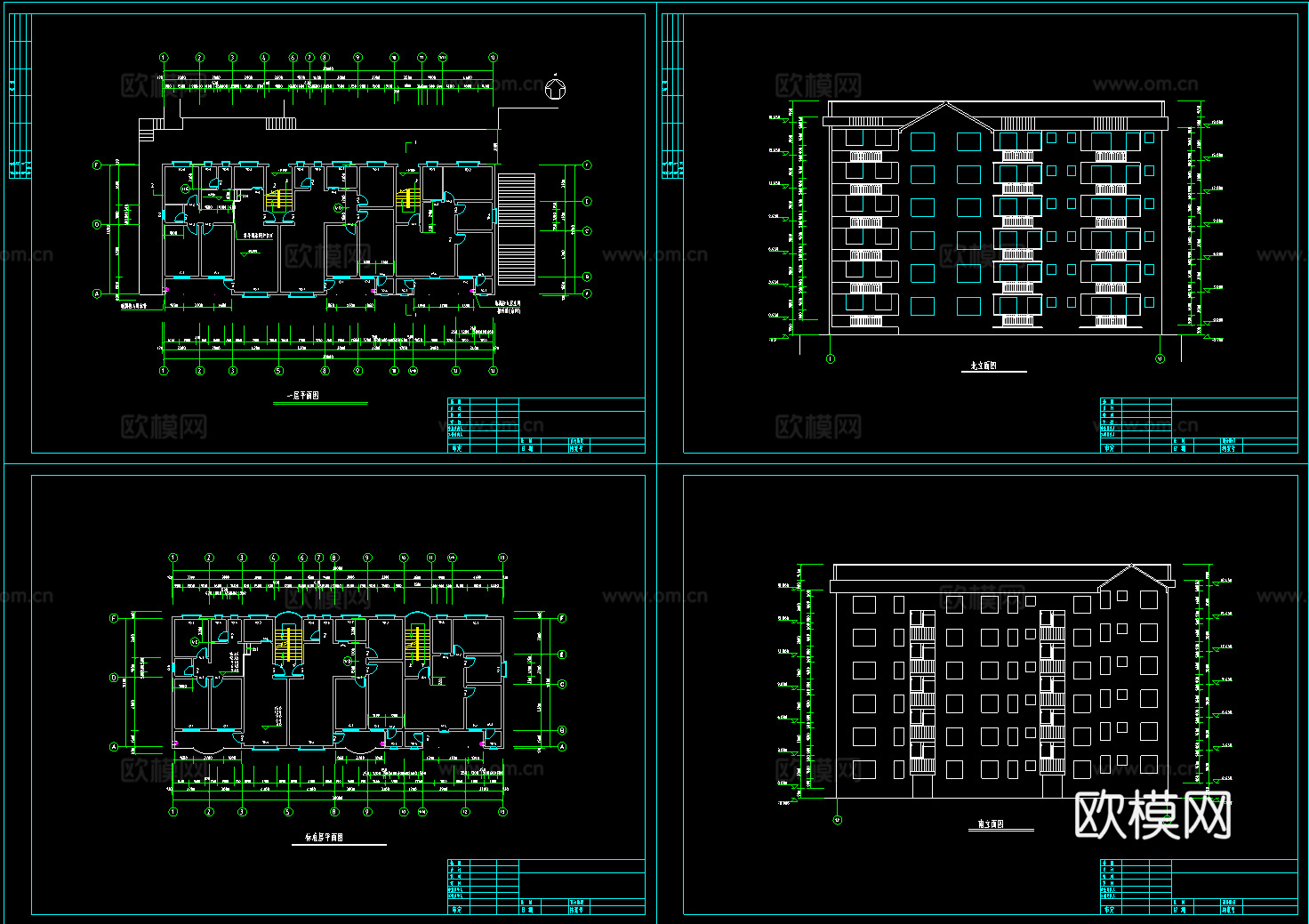 六层建筑cad施工图