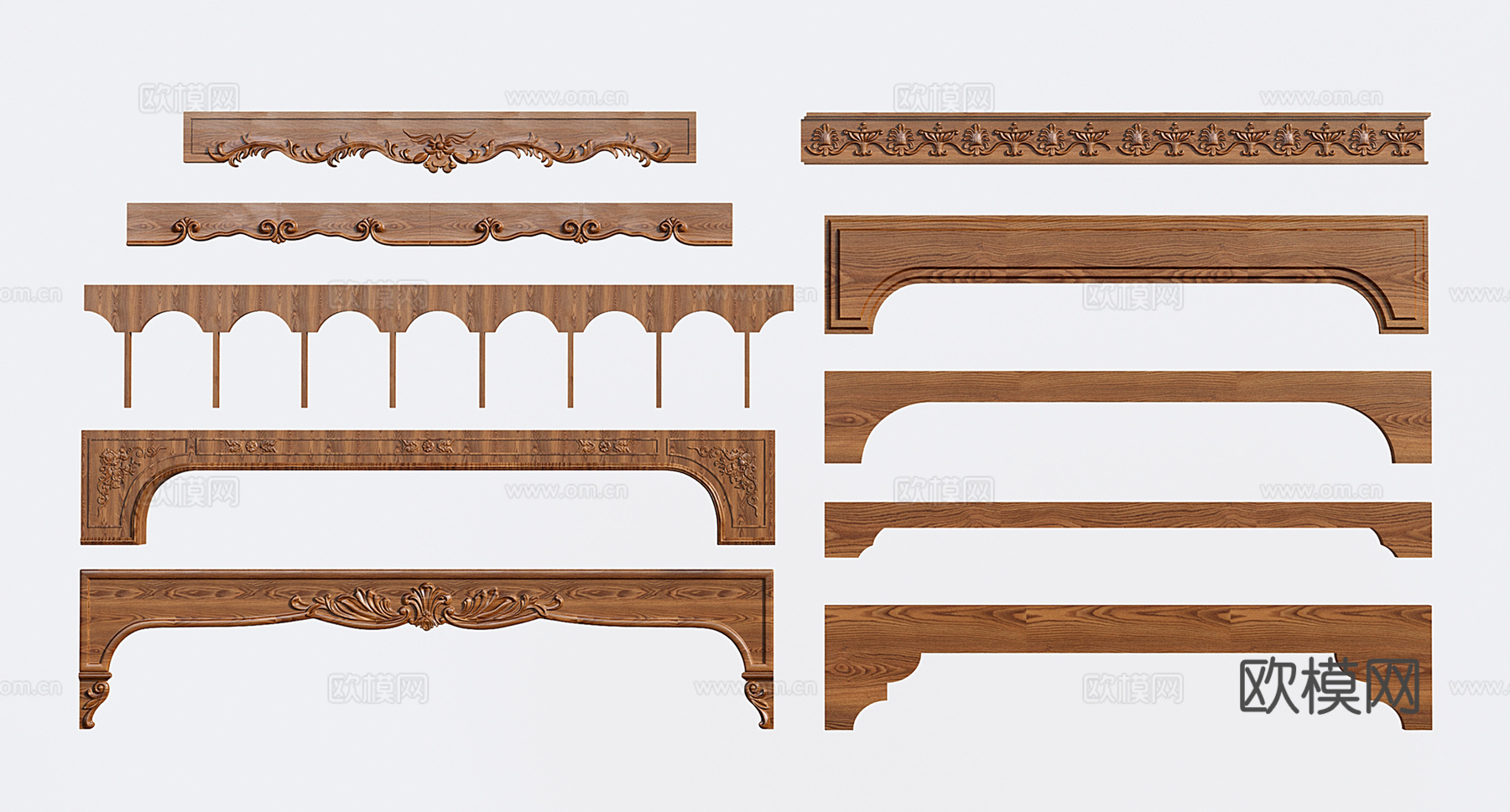 楣板 门楣挂落 雕花板垭口角花 雕花腰线 欧式裙边板su模型