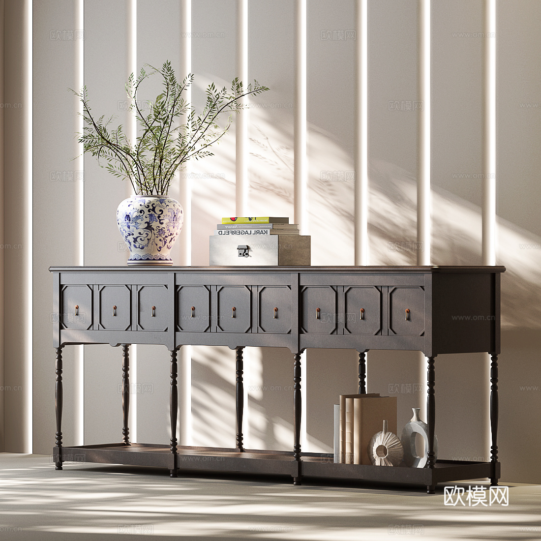 美式斗柜 美式装饰柜 美式玄关柜 美式餐边柜 美式边柜3d模型下载