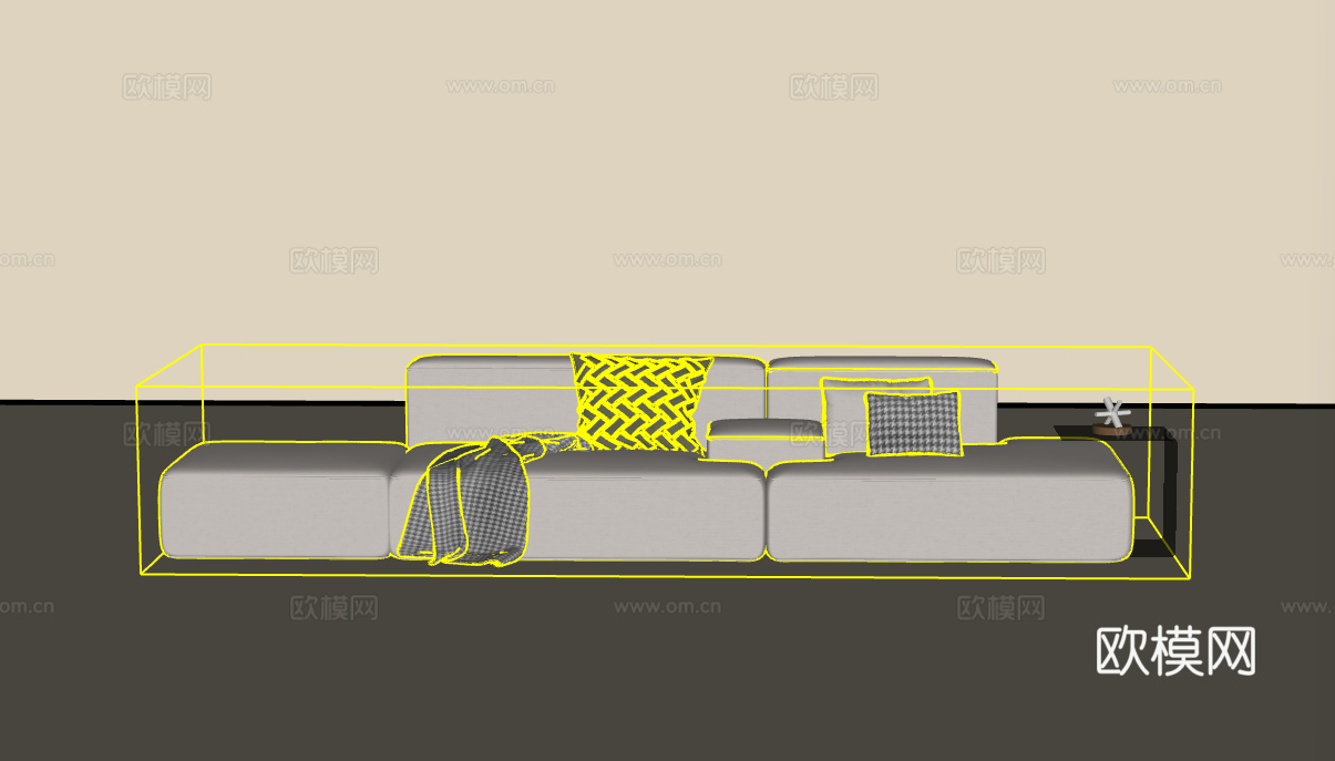 三人沙发su模型