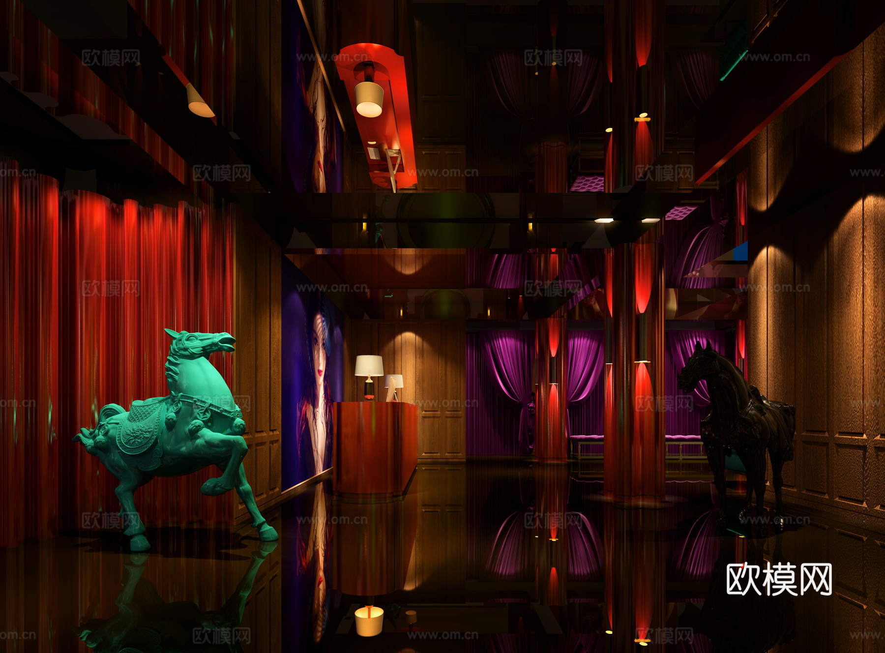 现代柬埔寨会所主题3d模型下载（渲染图2）