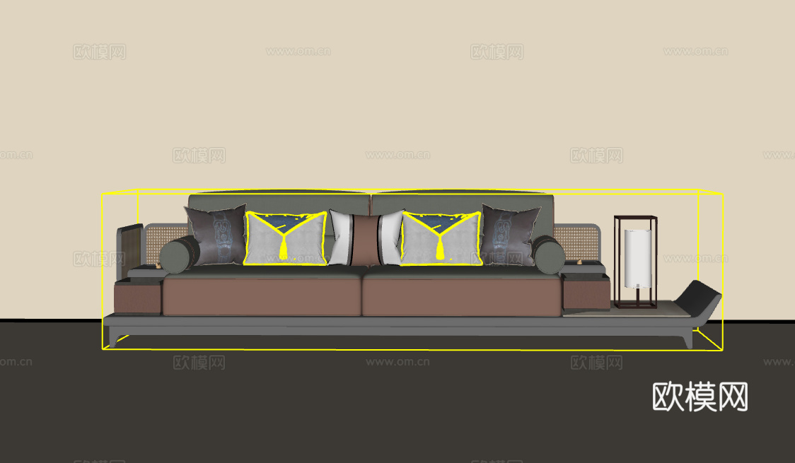 三人沙发su模型