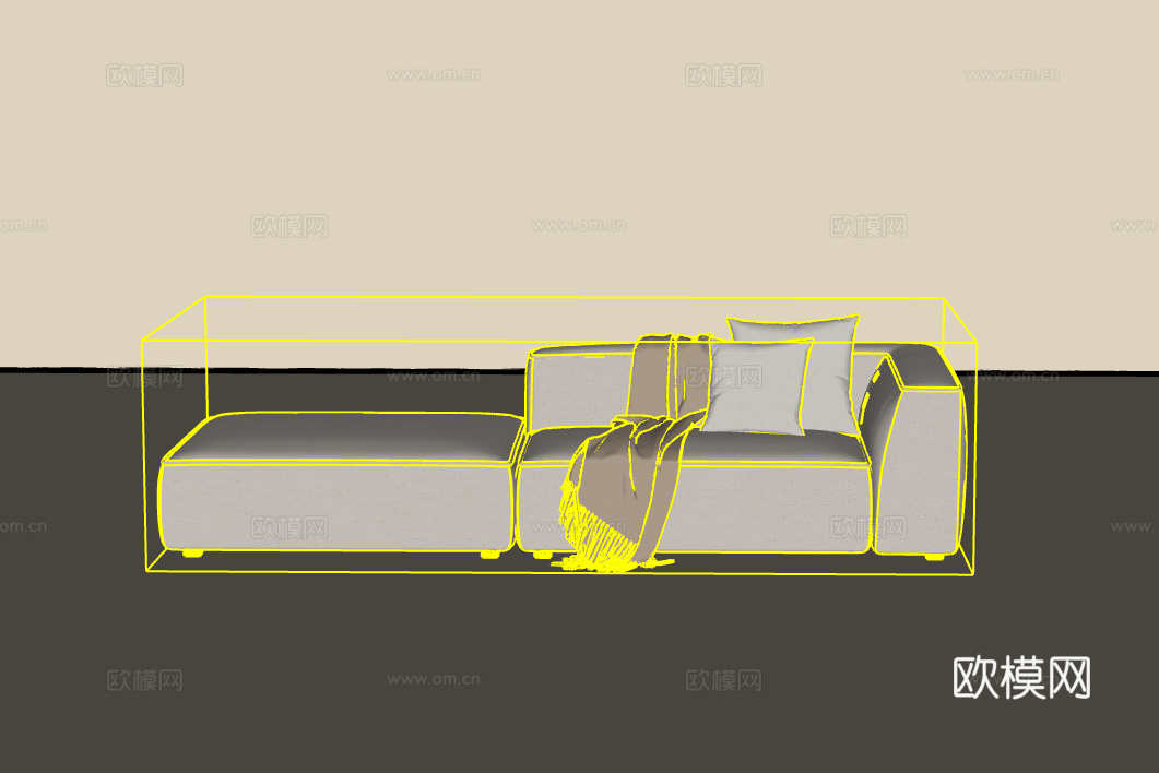 三人沙发su模型下载（渲染图2）