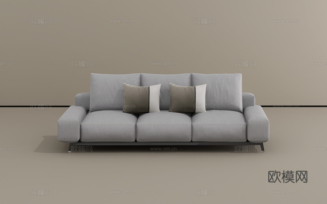 三人沙发su模型