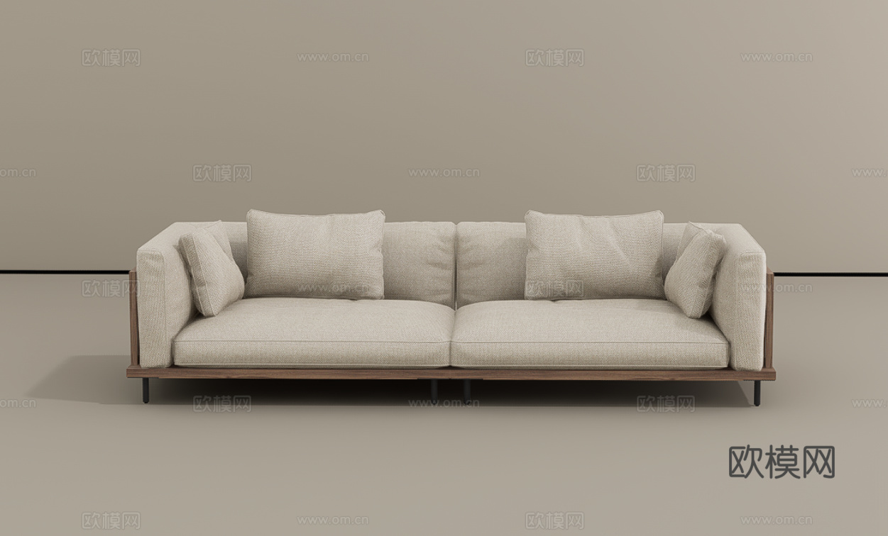 三人沙发su模型