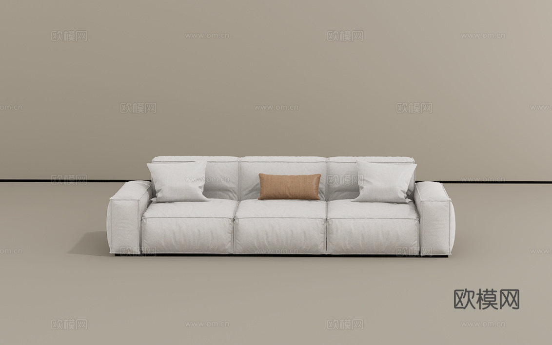 三人沙发su模型
