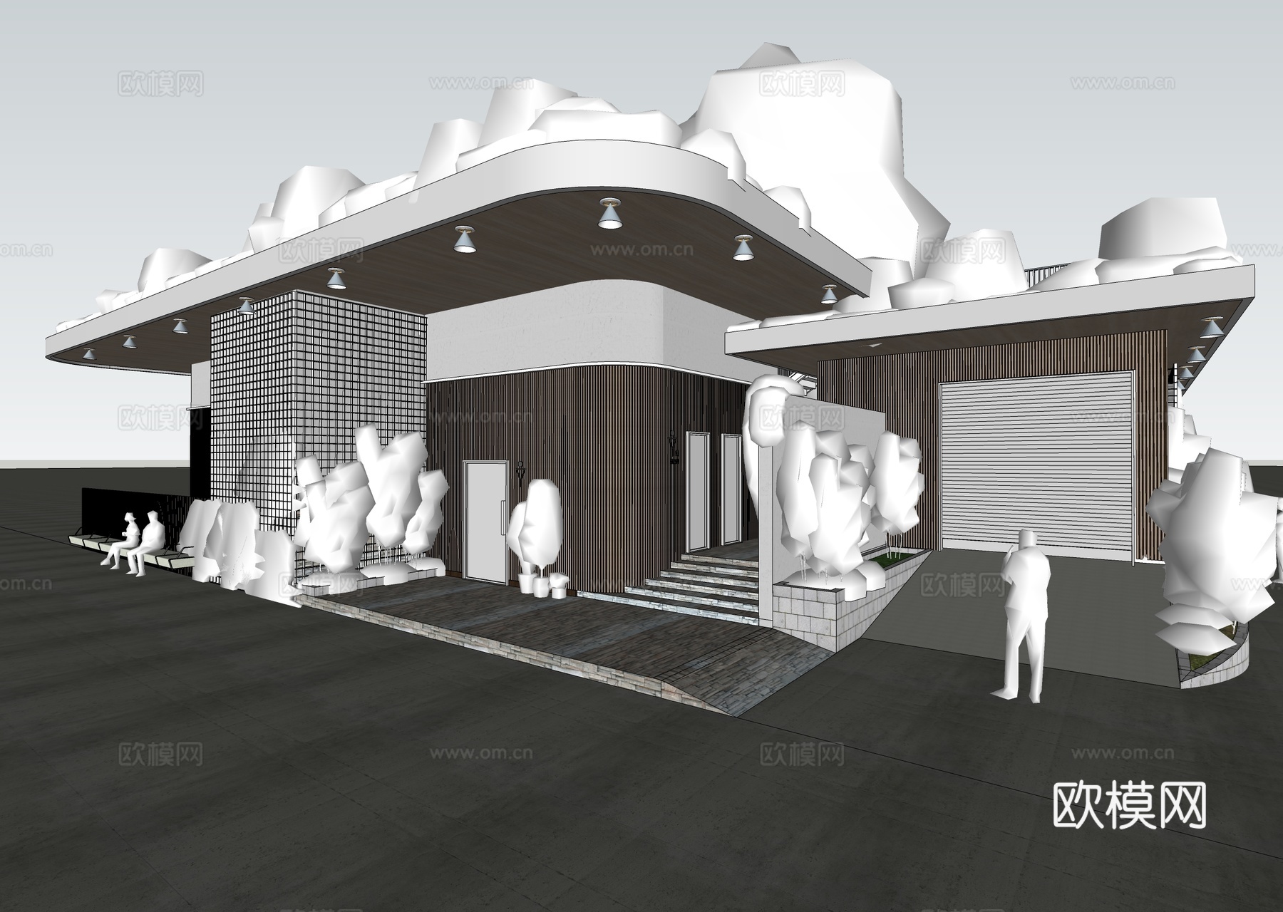 现代公厕 公共卫生间建筑su模型