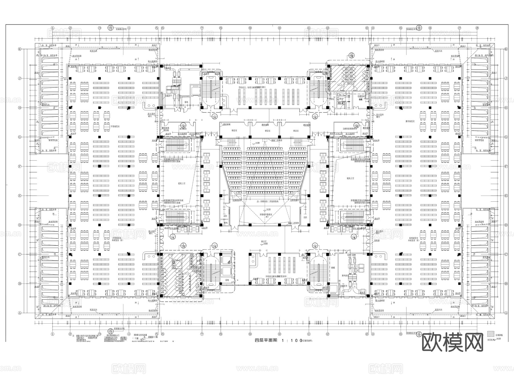 42套图书馆书咖施工图cad施工图