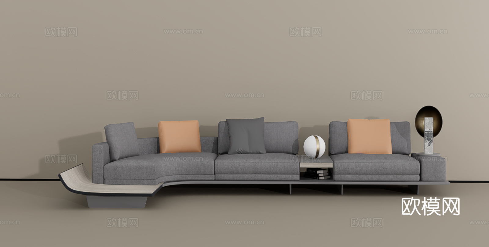 多人沙发su模型下载（渲染图1）