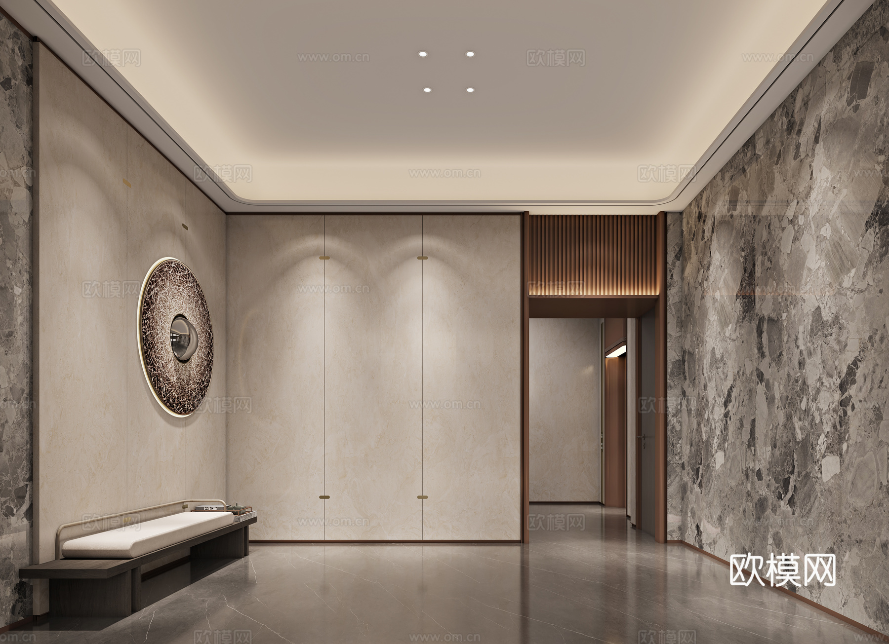 现代小区入户大厅su模型