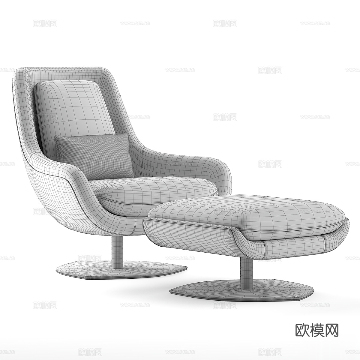 现代意式 Domkapa Elba 扶手椅3d模型下载（渲染图5）