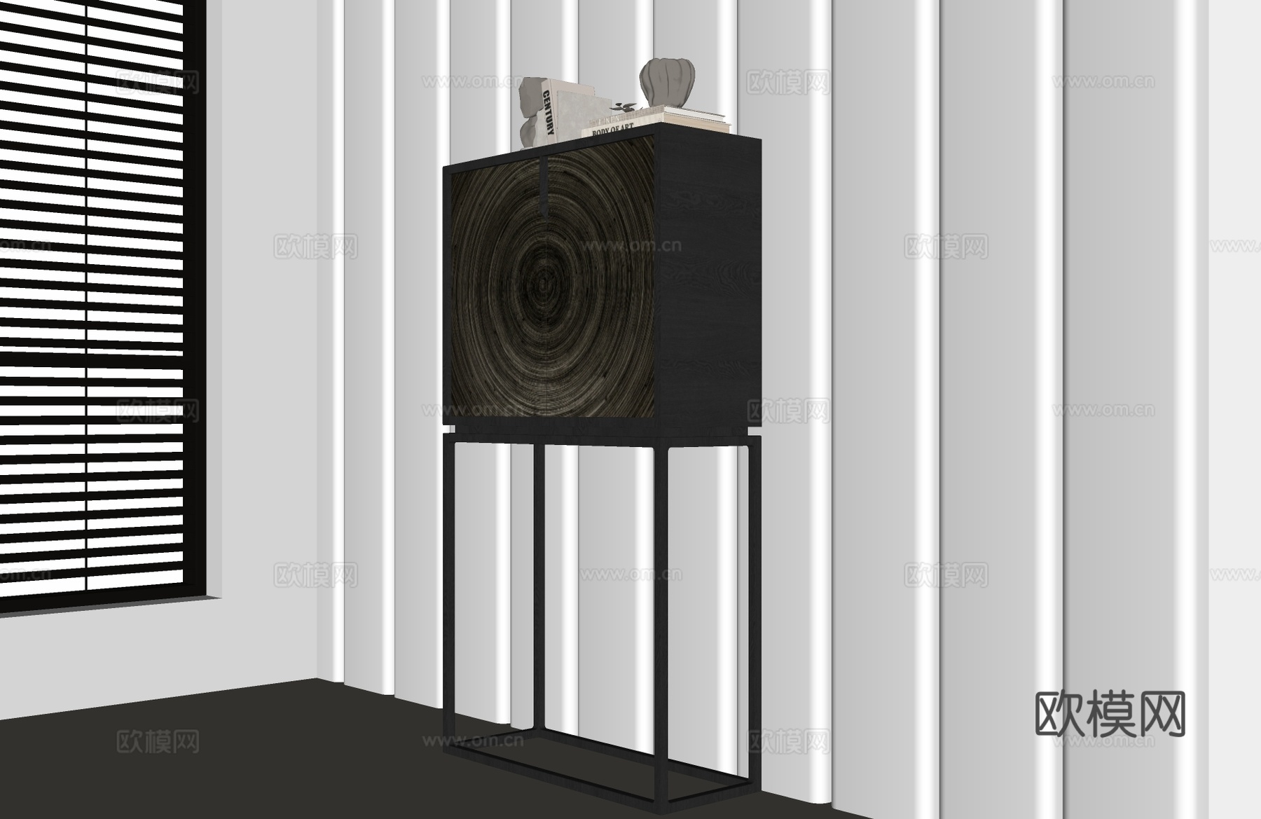 现代意式边柜 意式装饰柜 意式玄关柜 现代边柜 意式储物柜su模型