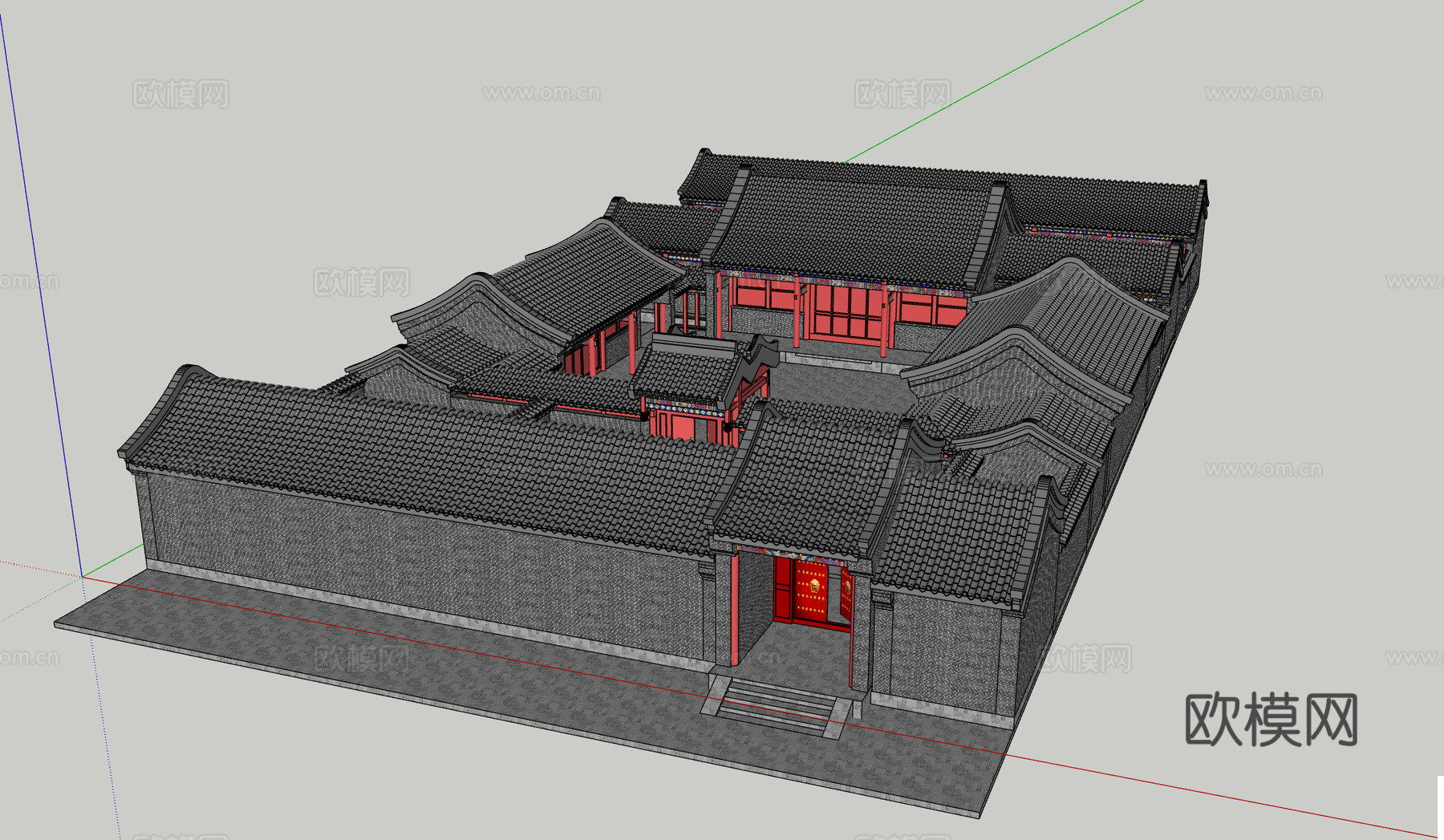 北京四合院 古建筑su模型