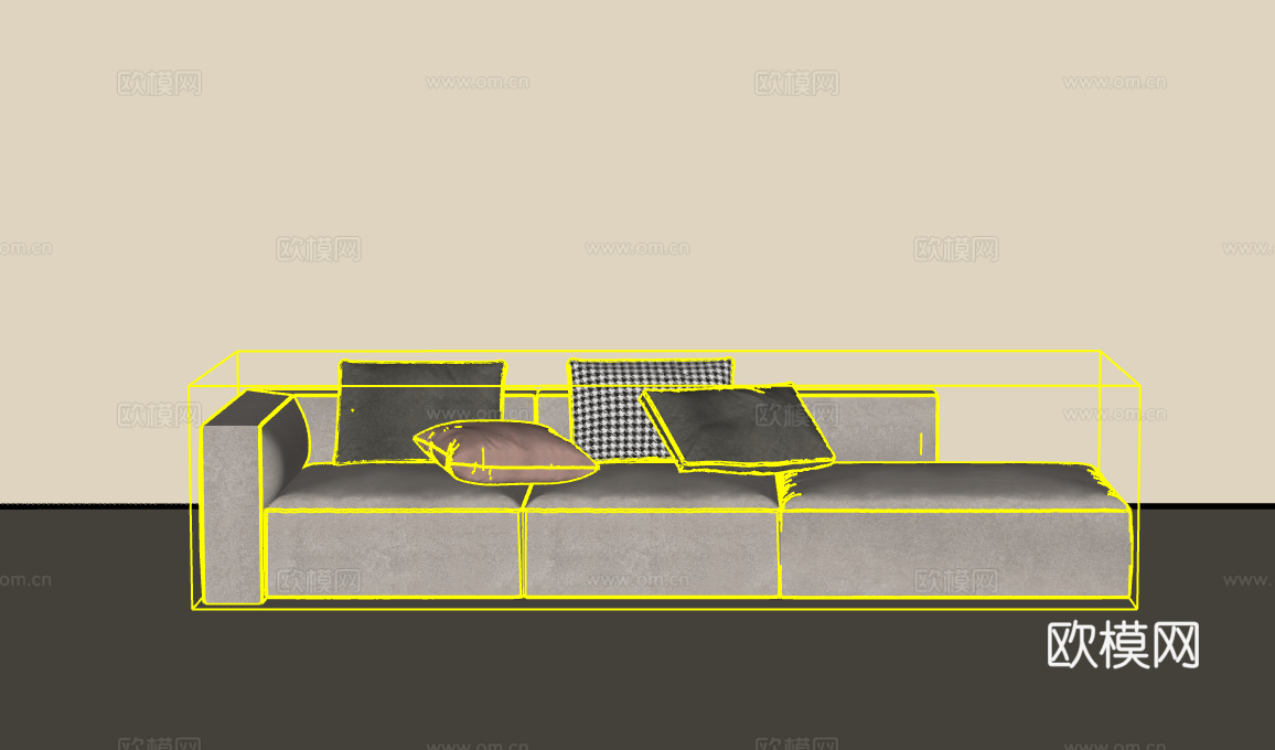 多人沙发su模型