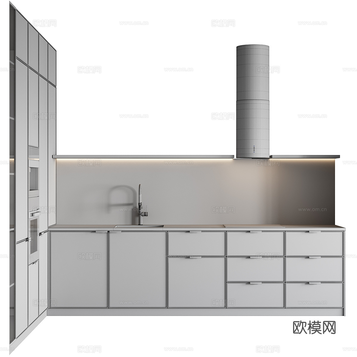 现代极简橱柜3d模型下载（渲染图6）