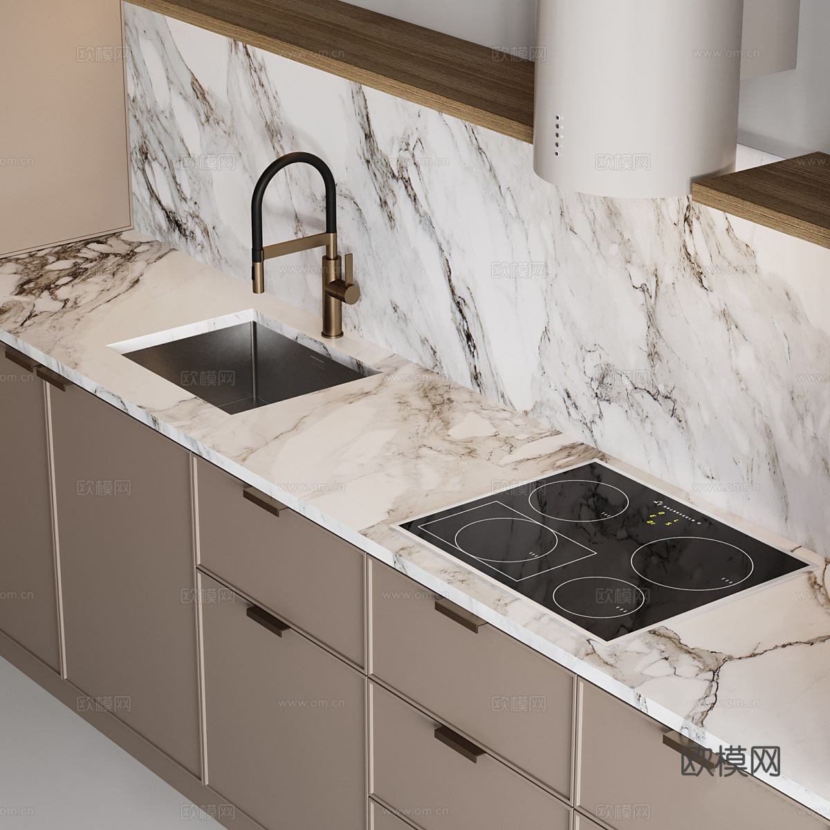 现代极简橱柜3d模型下载（渲染图5）