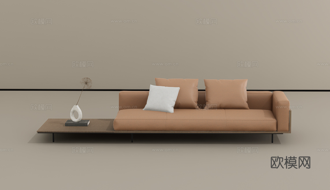 三人沙发su模型