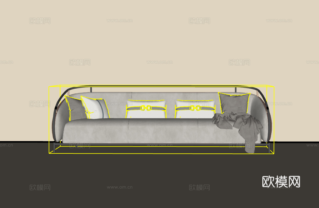 三人沙发su模型