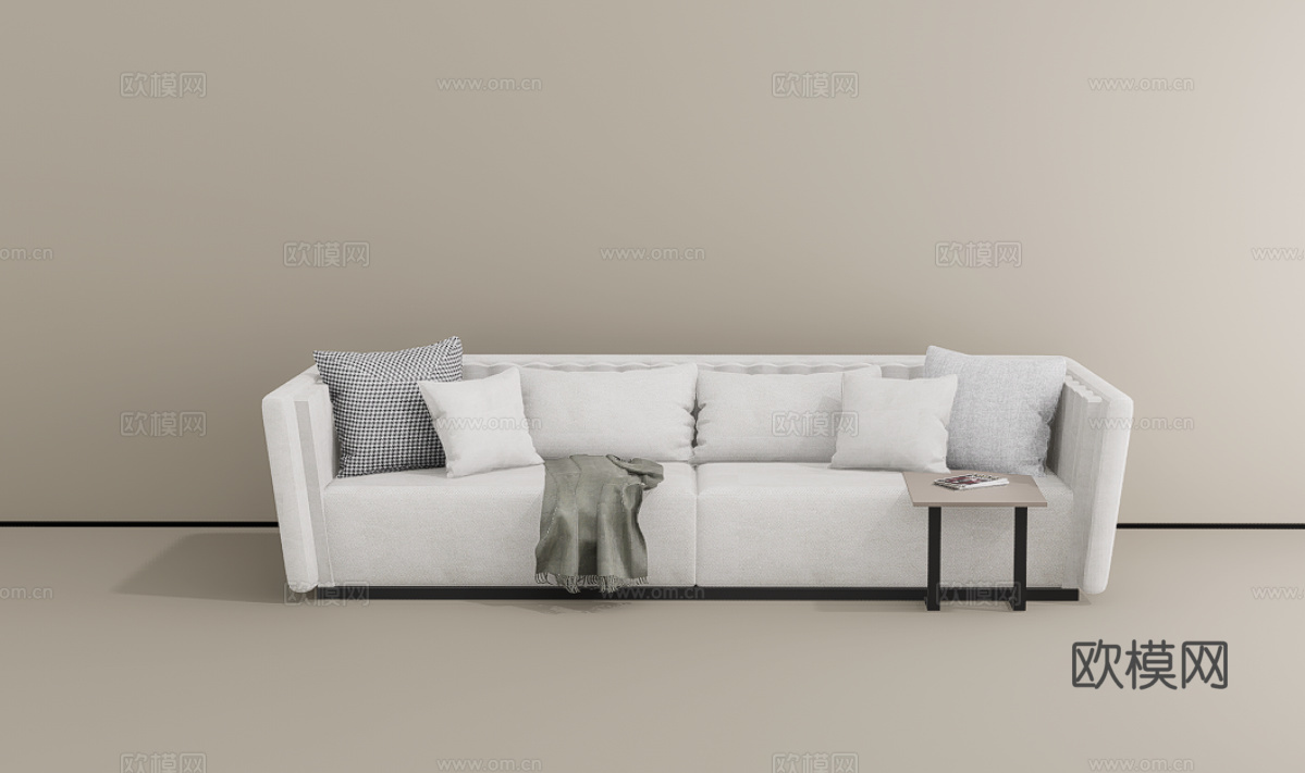三人沙发su模型