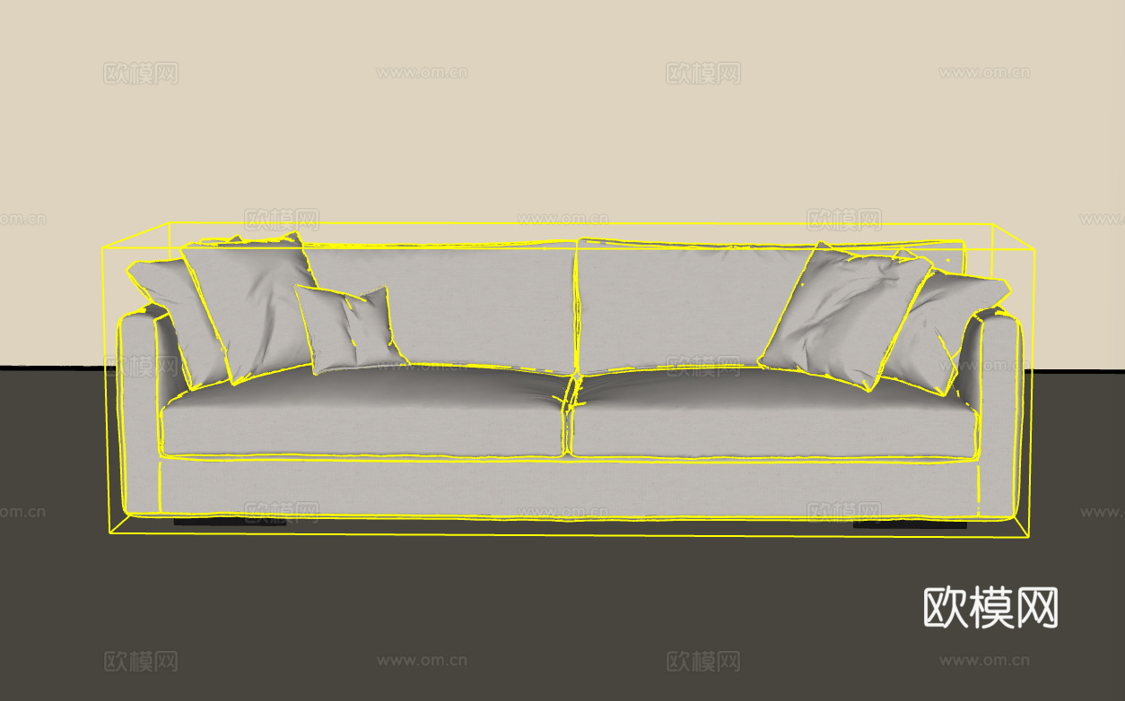 三人沙发su模型