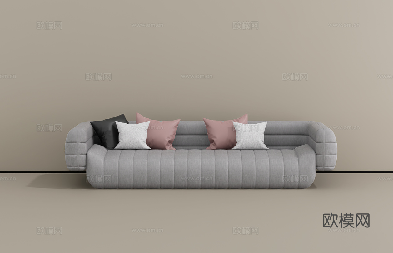 三人沙发su模型