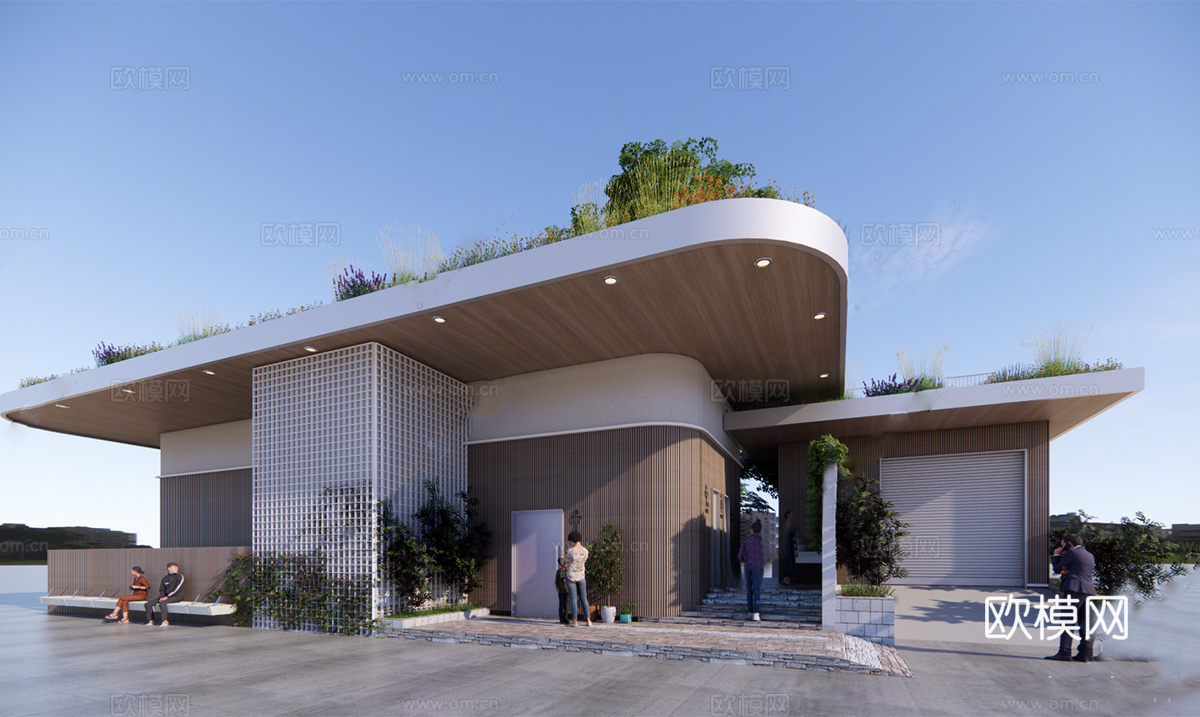 现代公厕 公共卫生间建筑su模型