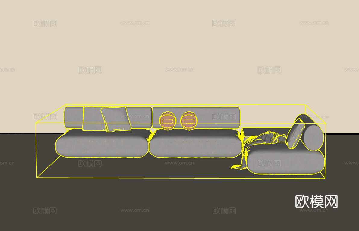 多人沙发su模型下载（渲染图2）