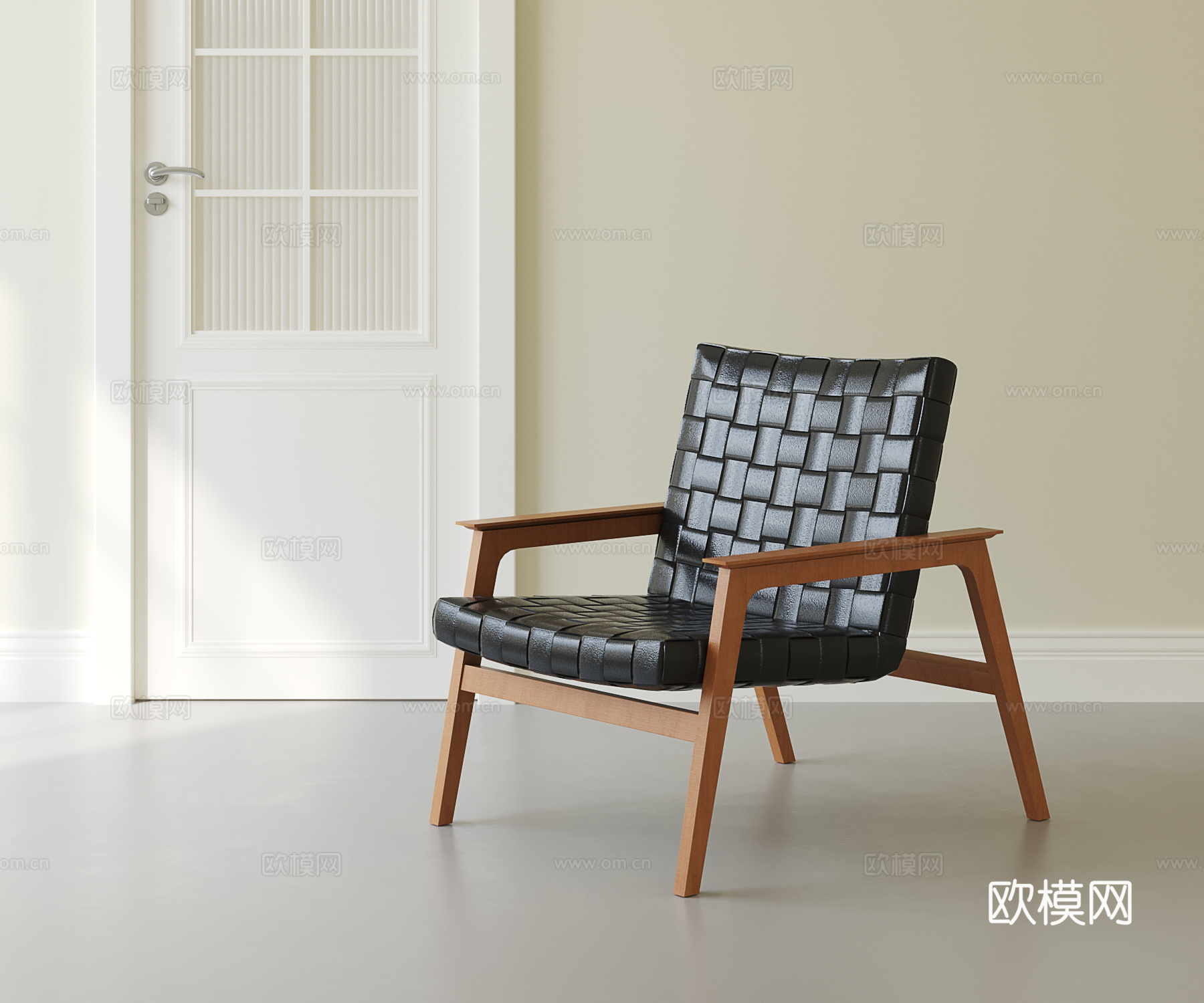 侘寂中古休闲椅su模型