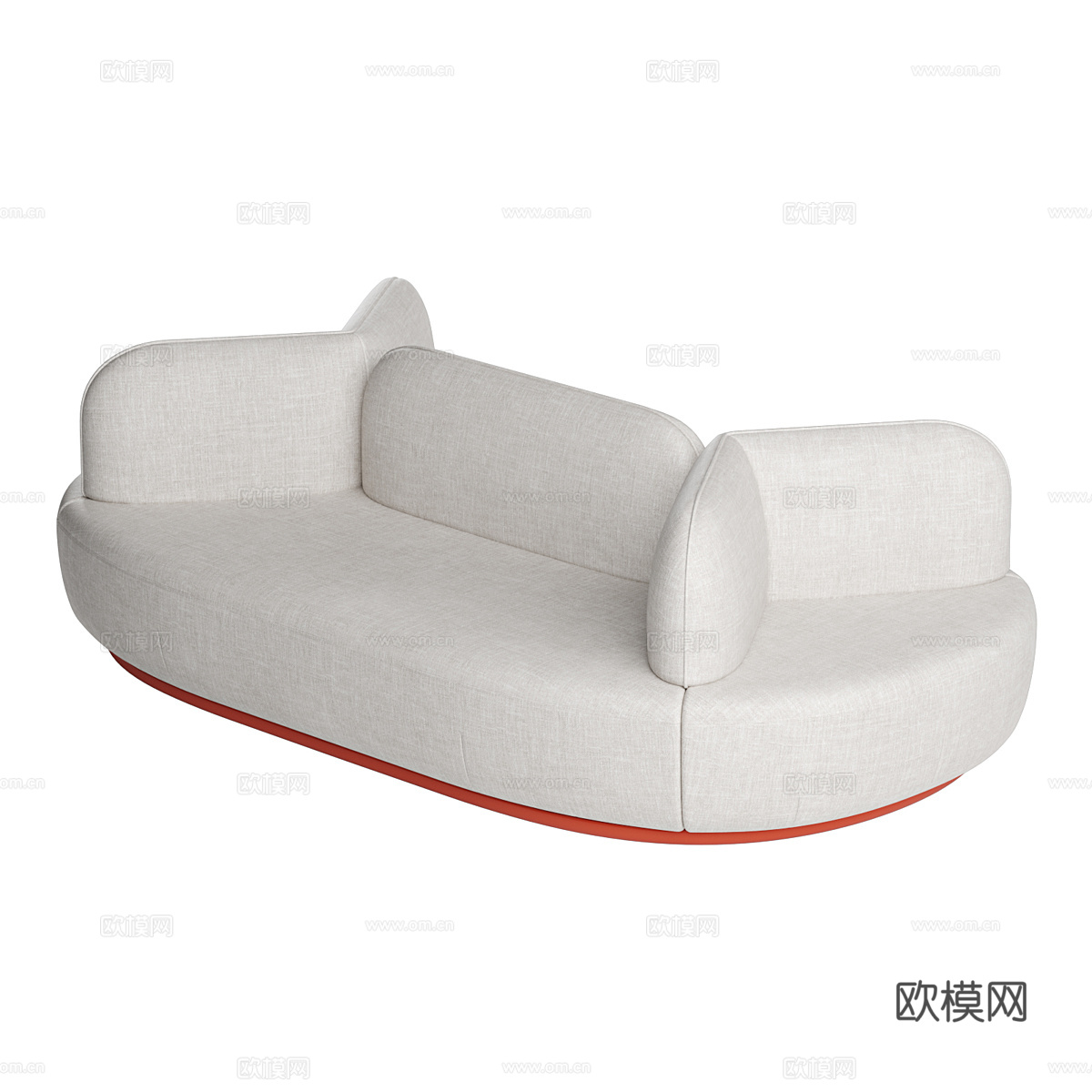 现代 La Isla 布艺卡座沙发3d模型下载（渲染图4）