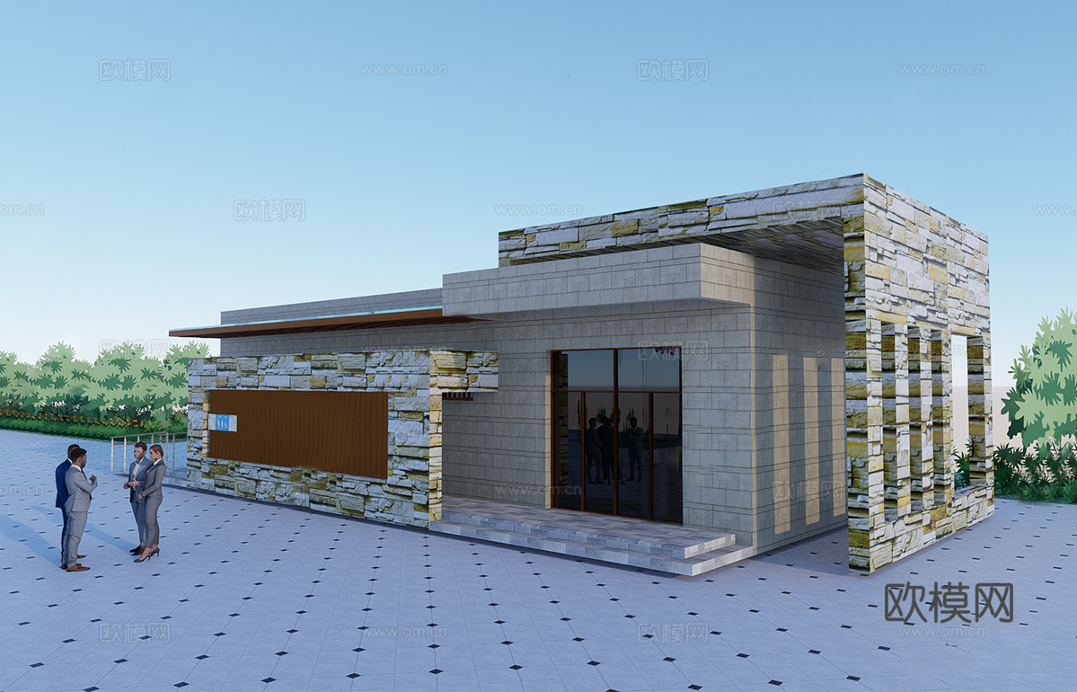 现代小公厕 无障碍公共厕所su模型