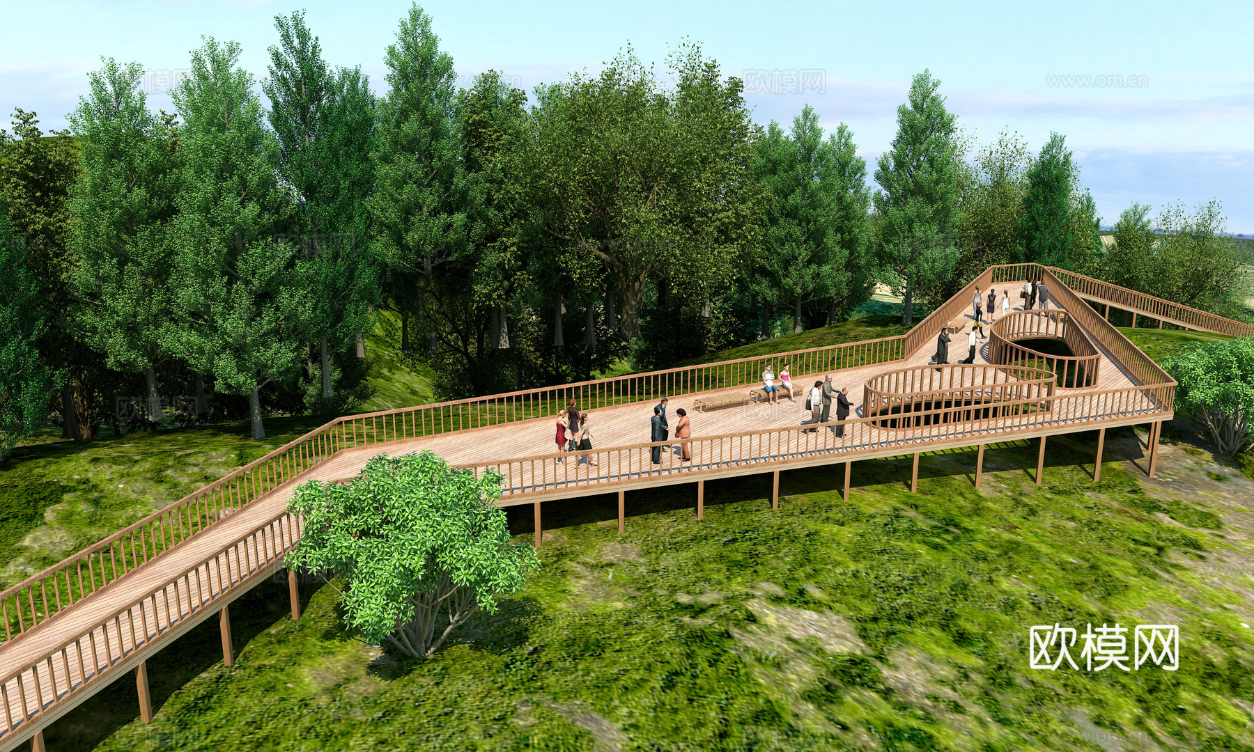 观景平台 景观台 栈道 景点 山体景观 苹果雕塑3d模型