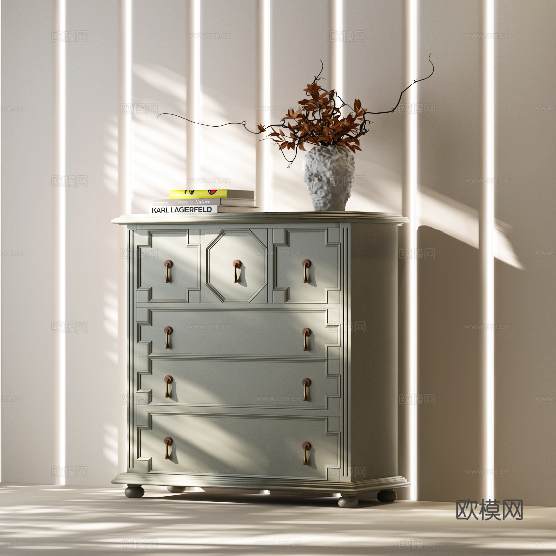 美式斗柜 美式装饰柜 美式玄关柜 美式餐边柜 美式边柜su模型