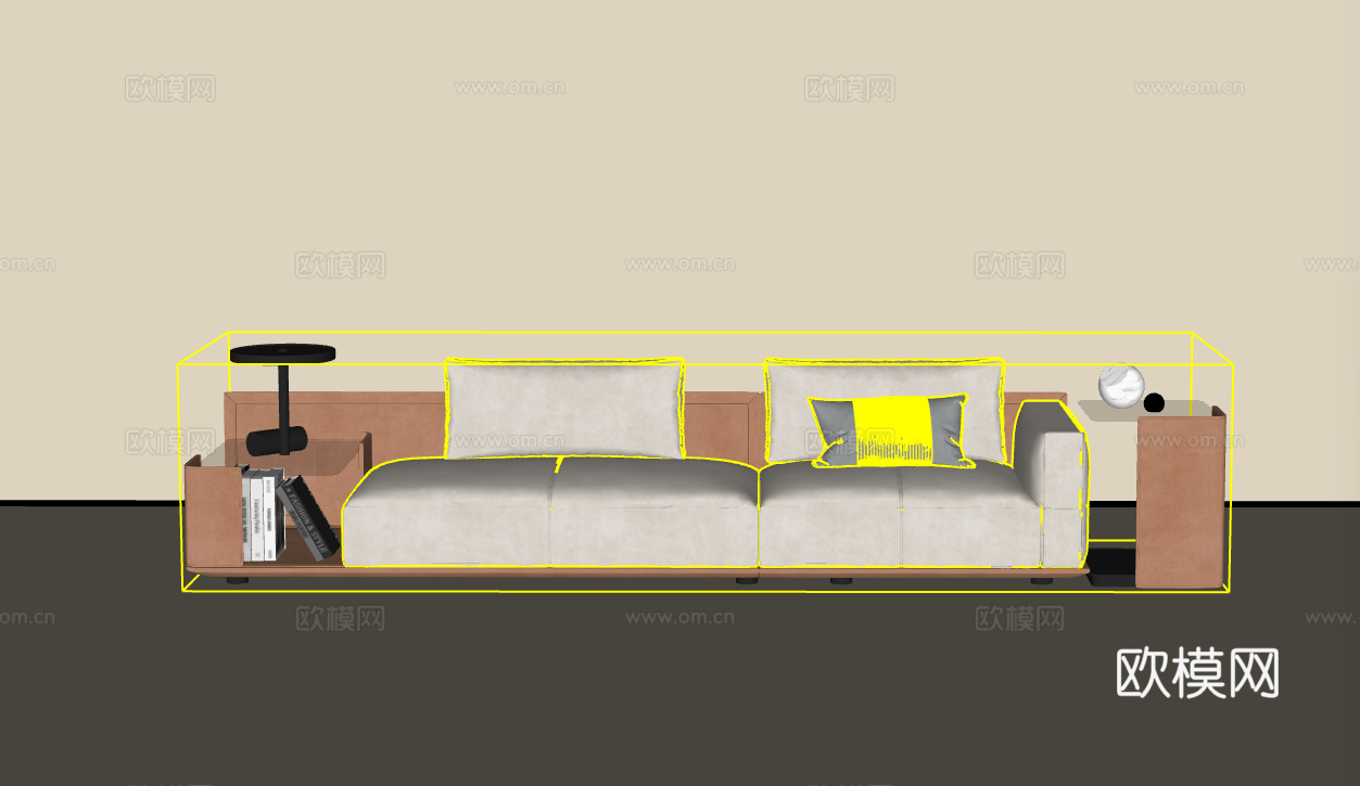 三人沙发su模型