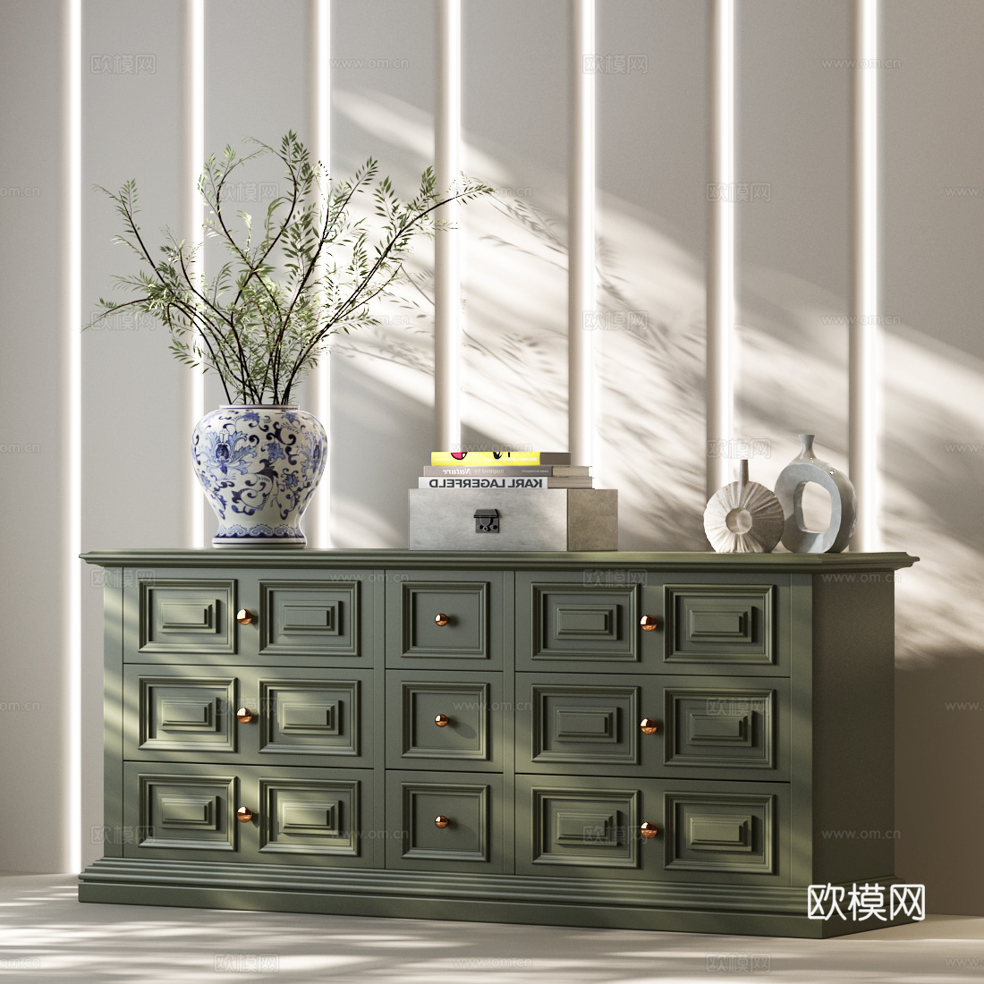 美式斗柜 美式装饰柜 美式玄关柜 美式餐边柜 美式边柜su模型