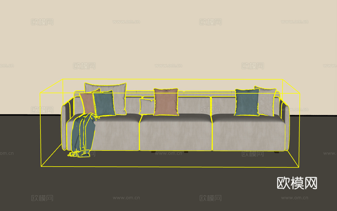 三人沙发su模型