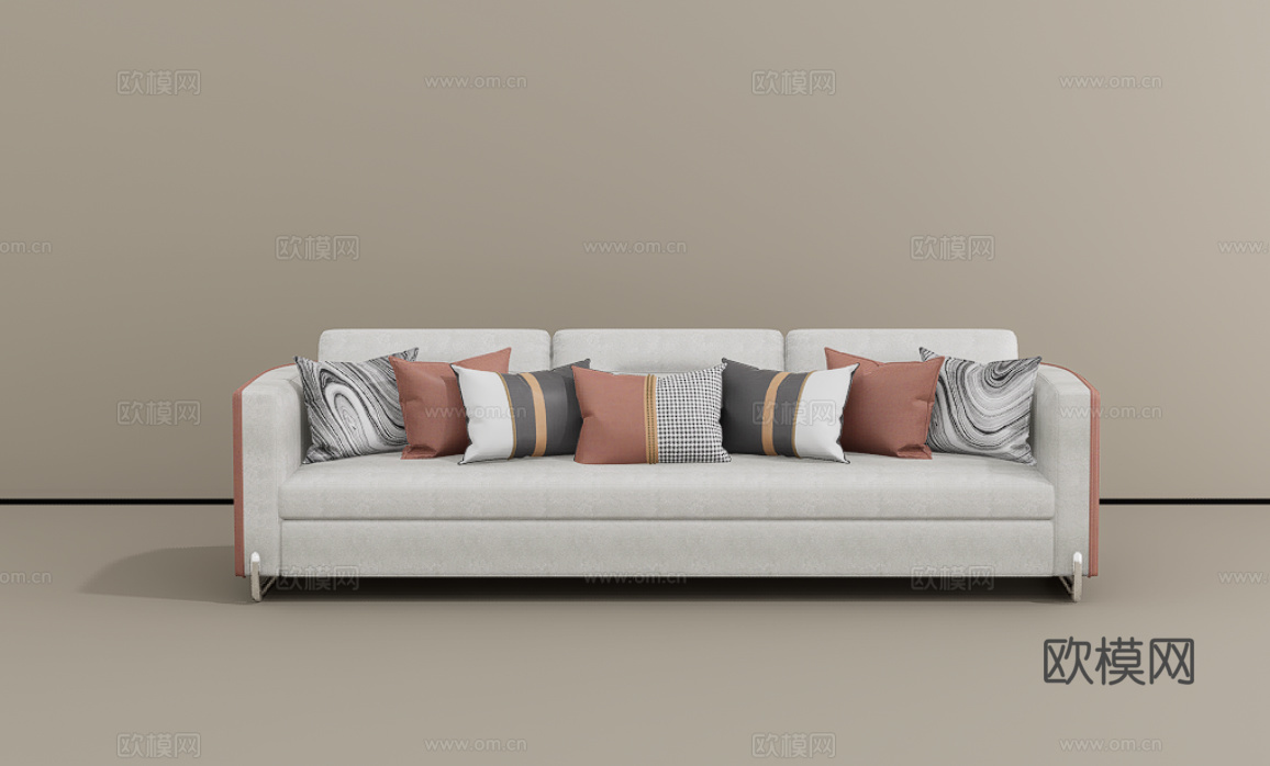 三人沙发su模型